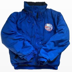 NEW YORK ISLANDERS Eddie Bauer goose down blue bomber puffer winter jacket